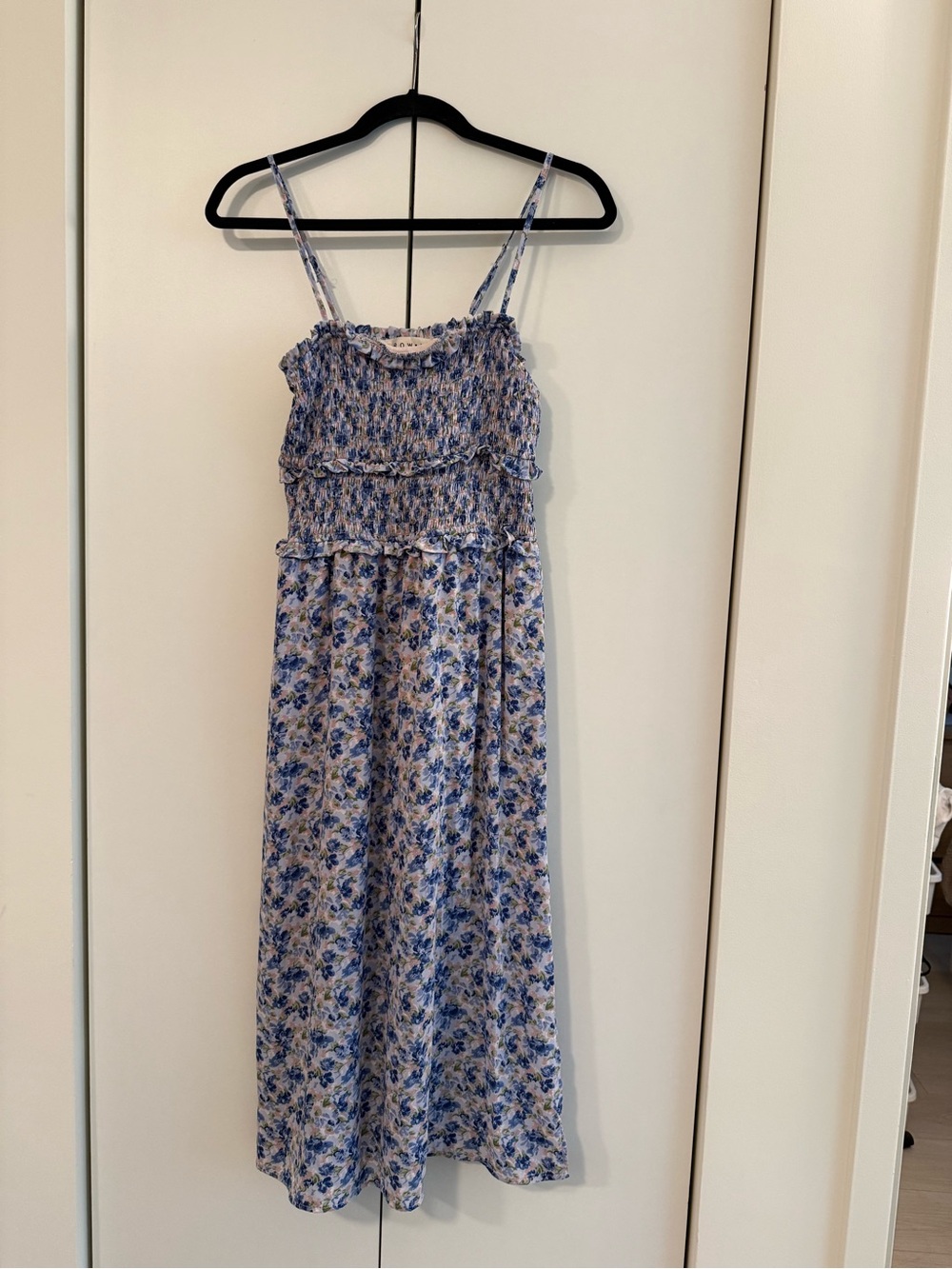 Blue Floral Smocked Sundress